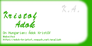 kristof adok business card